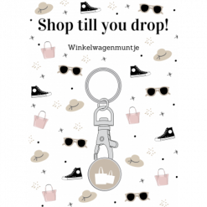 BOM: Winkelwagenmunt/sleutelhanger - shop till you drop